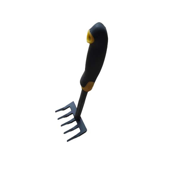 Five Tooth Rake With Black And Yellow Handle